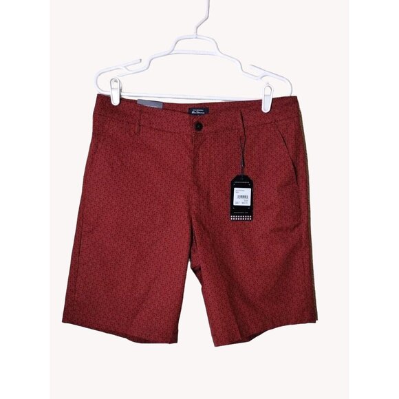 Ben Sherman Shorts Mens 32 Stretch Fit Red Summer - Picture 1 of 16